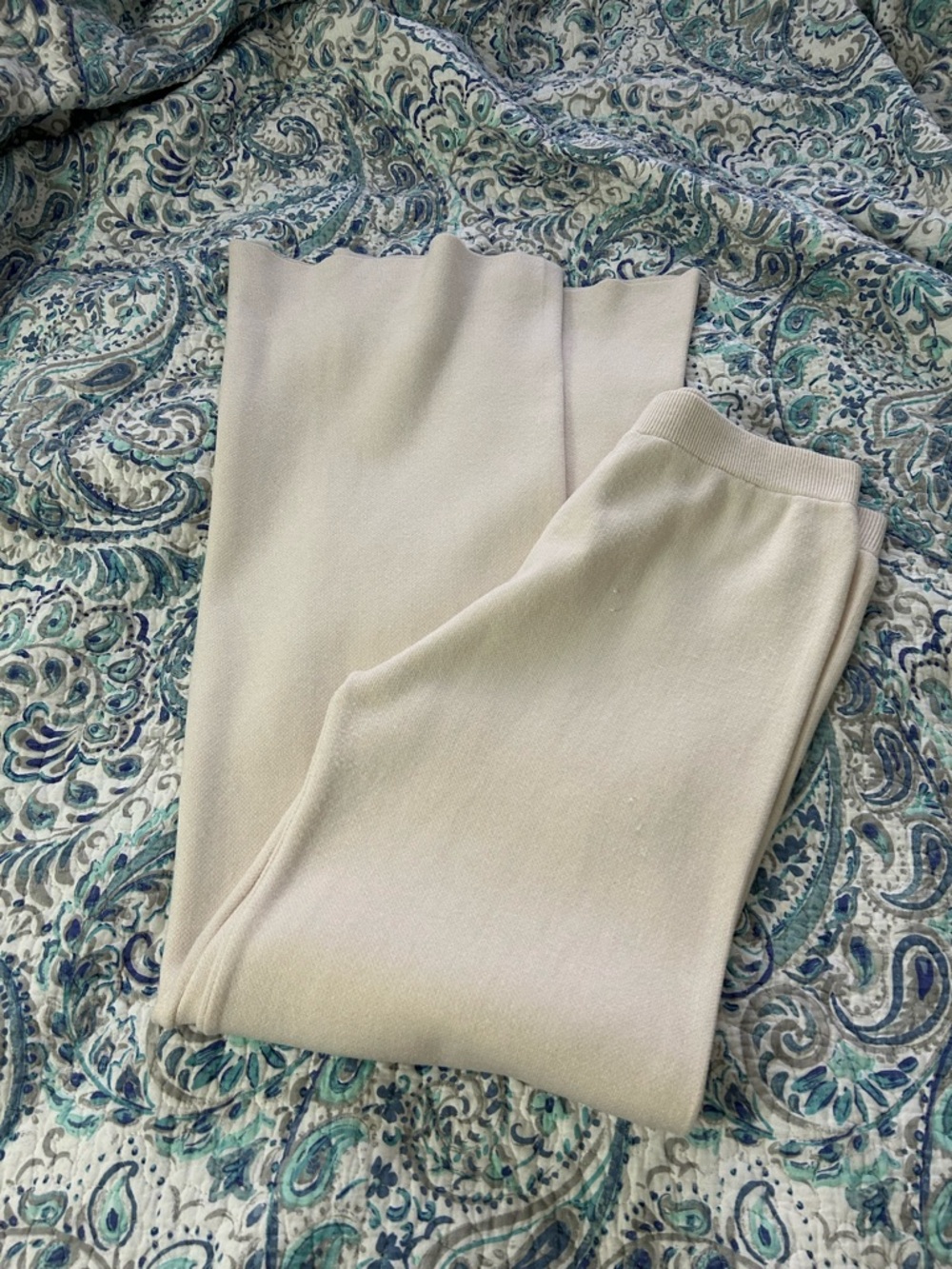 Made in Italy  Cream Knit Pants - Soft Neutral Staple